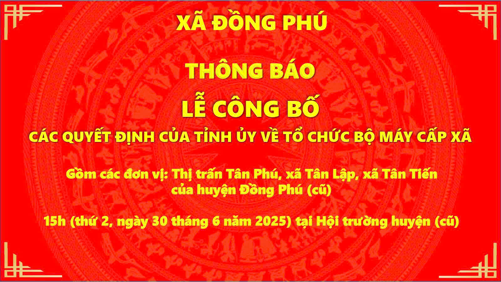 THÔNG BÁO